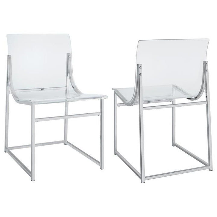 Adino Acrylic Dining Side Chair Clear and Chrome (121182)