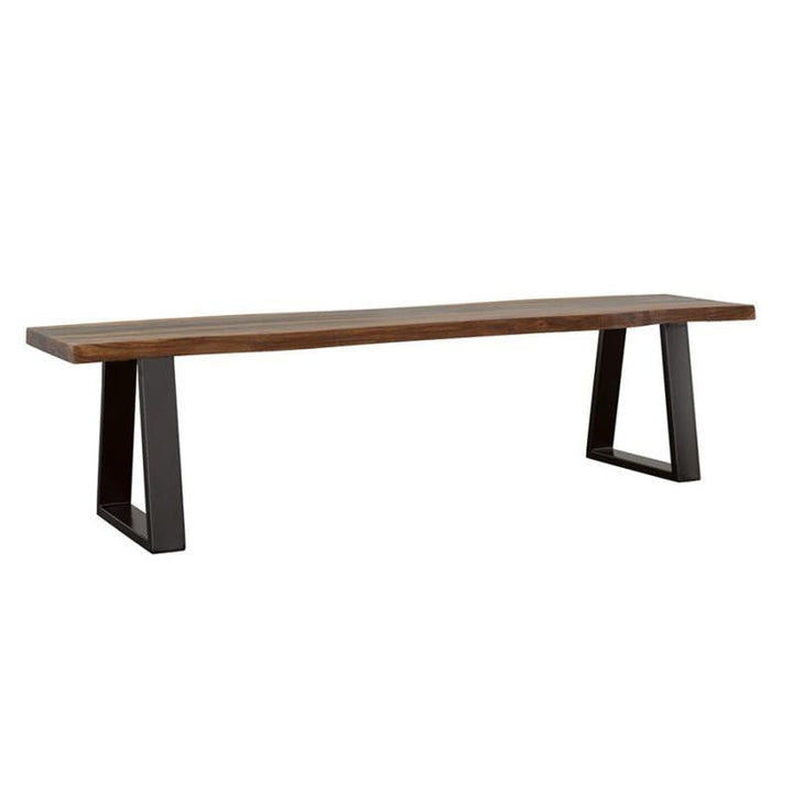 Ditman Live Edge Dining Bench Grey Sheesham and Black (110183)