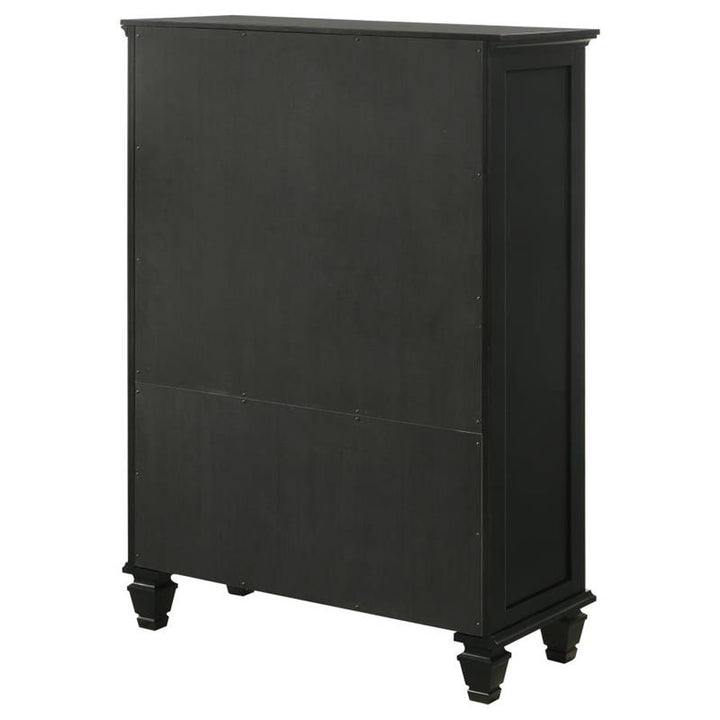 Sandy Beach Door Chest with Concealed Storage Black (201328)