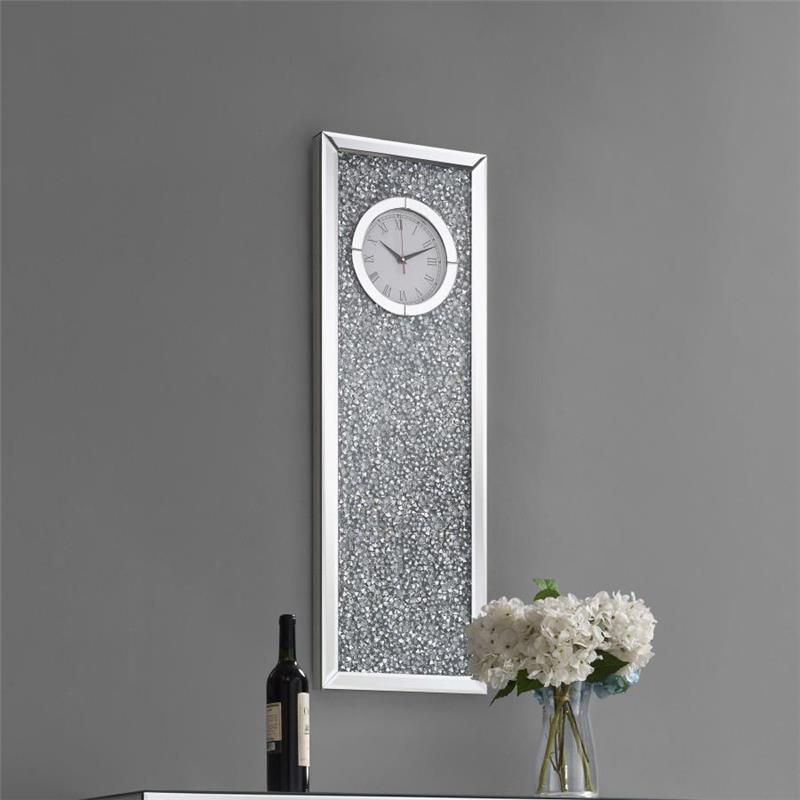 Minette Crystal Inlay Rectangle Clock Mirror (991033)