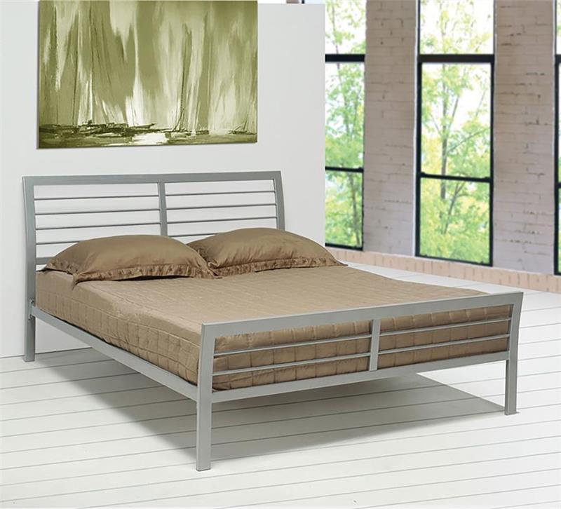 Cooper Queen Metal Bed Silver (300201Q)