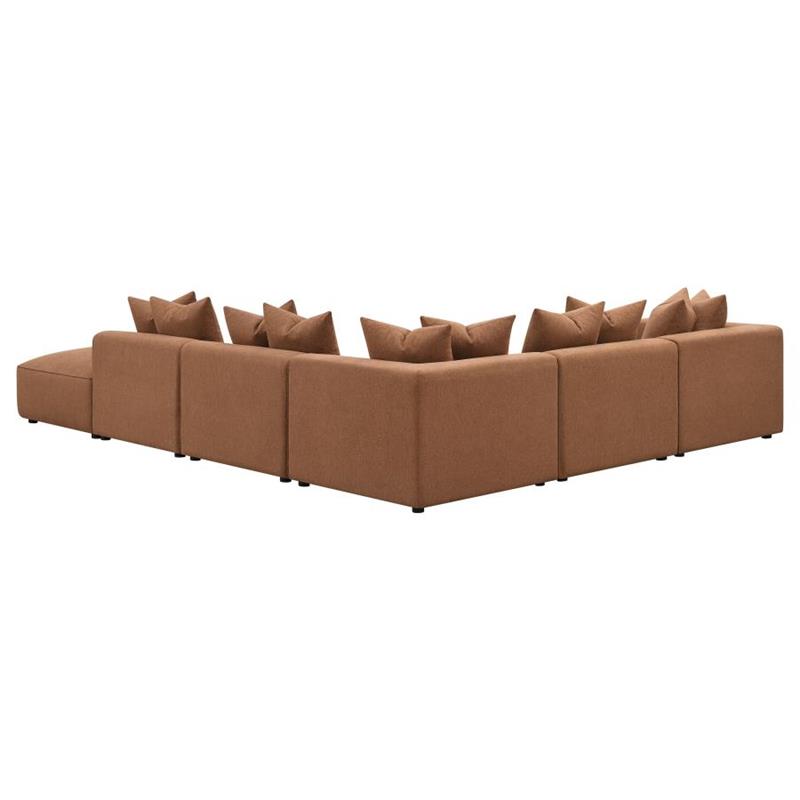 Jennifer 6-piece Upholstered Modular Sectional Terracotta (551591-SET)