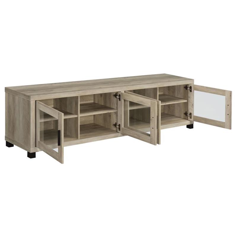 Sachin Rectangular TV Console with Glass Doors (736283)