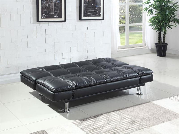 Dilleston Tufted Back Upholstered Sofa Bed Black (300281)