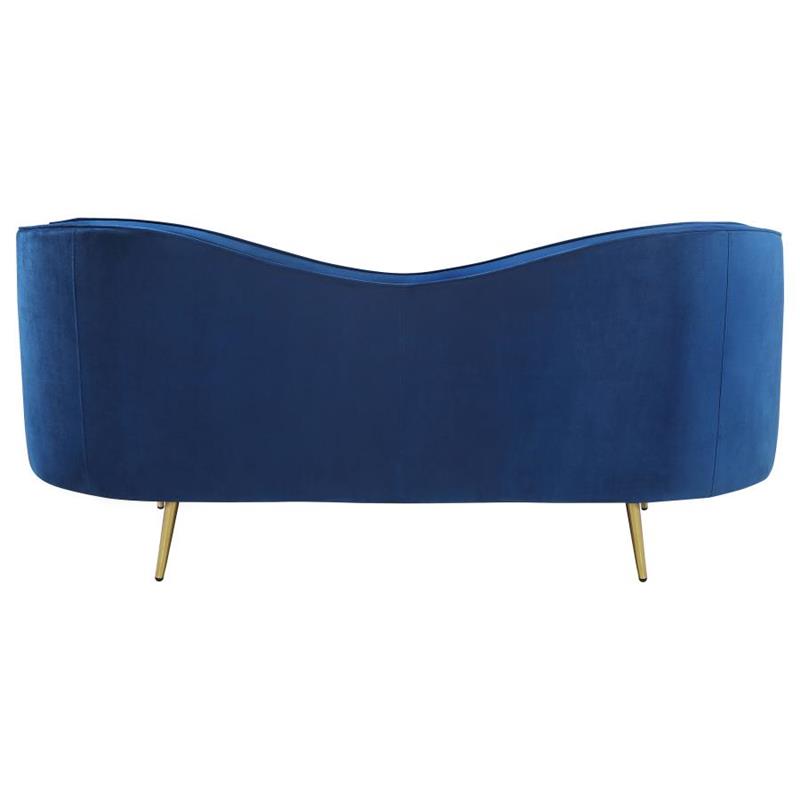 Sophia Upholstered Camel Back Loveseat Blue (506862)