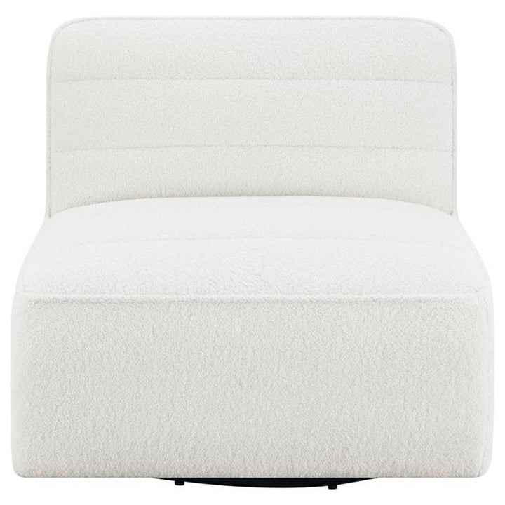 Cobie Upholstered Swivel Armless Chair Natural (905723)