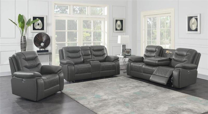 Flamenco 3-piece Tufted Upholstered Power Living Room Set Charcoal (610204P-S3)