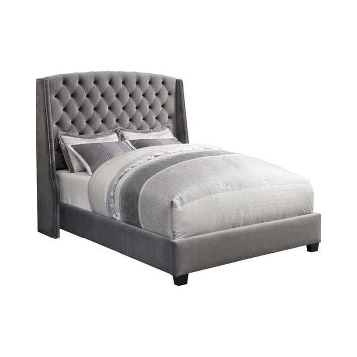 Pissarro Full Tufted Upholstered Bed Grey (300515F)