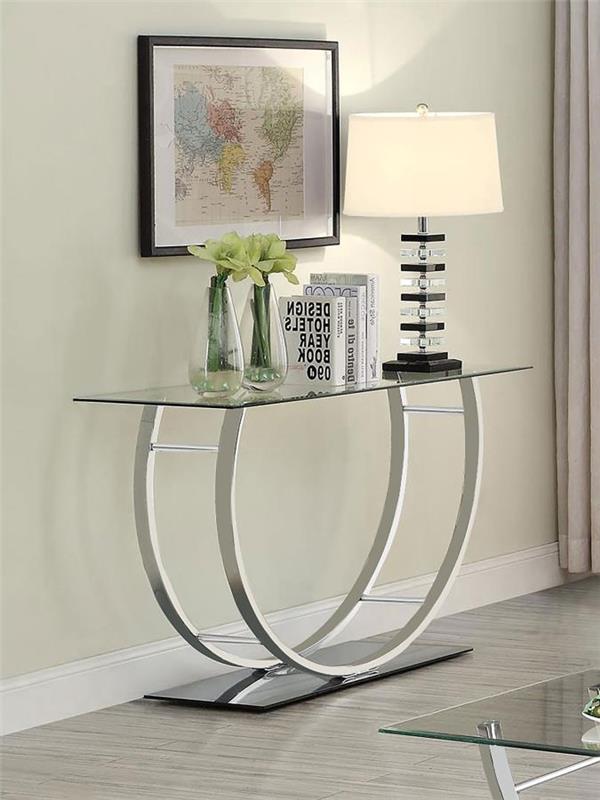 Danville U-shaped Sofa Table Chrome (704989)