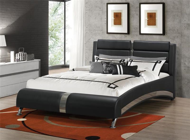 Jeremaine Queen Upholstered Bed Black (300350Q)