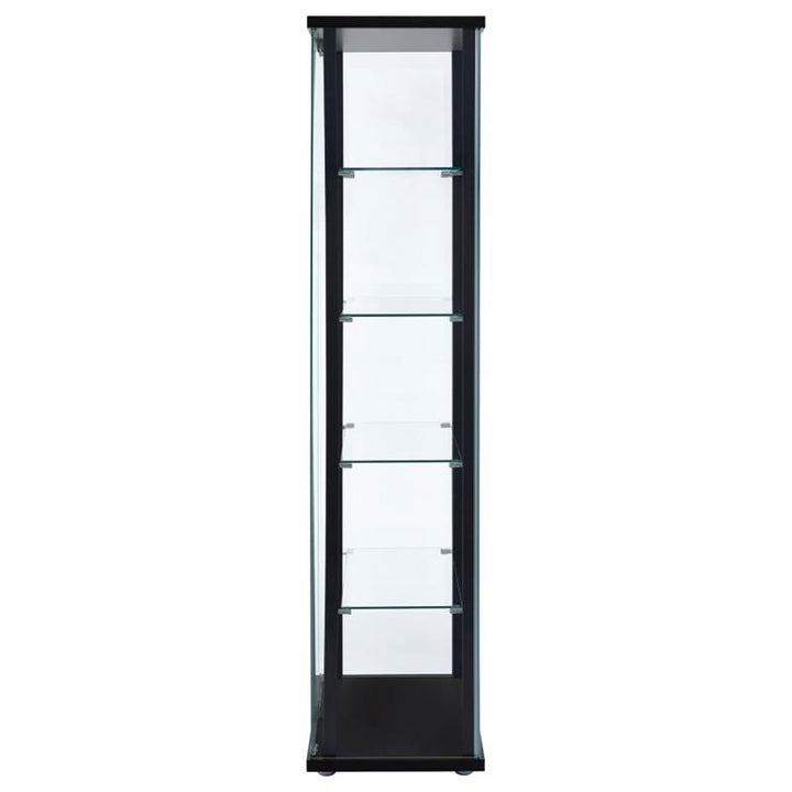 Delphinium 5-shelf Glass Curio Cabinet Black and Clear (950170)