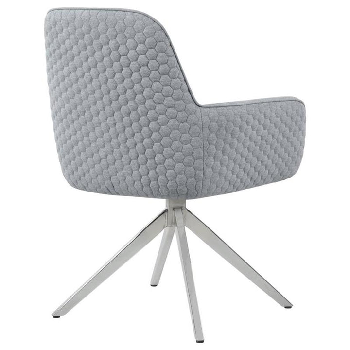 Abby Flare Arm Side Chair Light Grey and Chrome (110322)