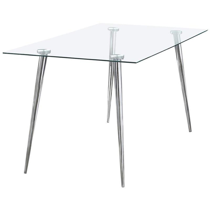 Gilman Rectangle Glass Top Dining Table (190621CHR)