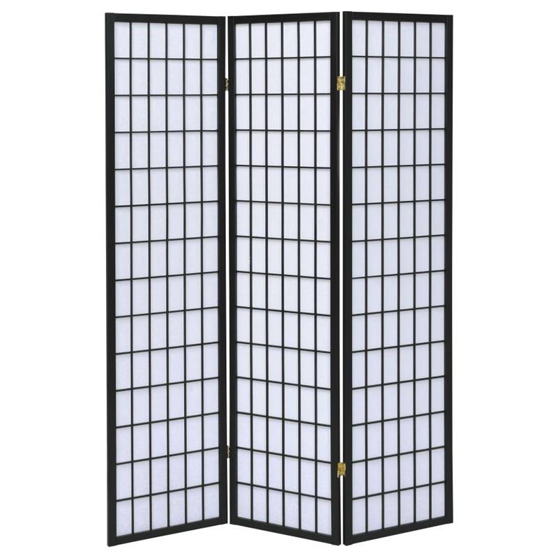 Carrie 3-panel Folding Screen Black and White (4622)