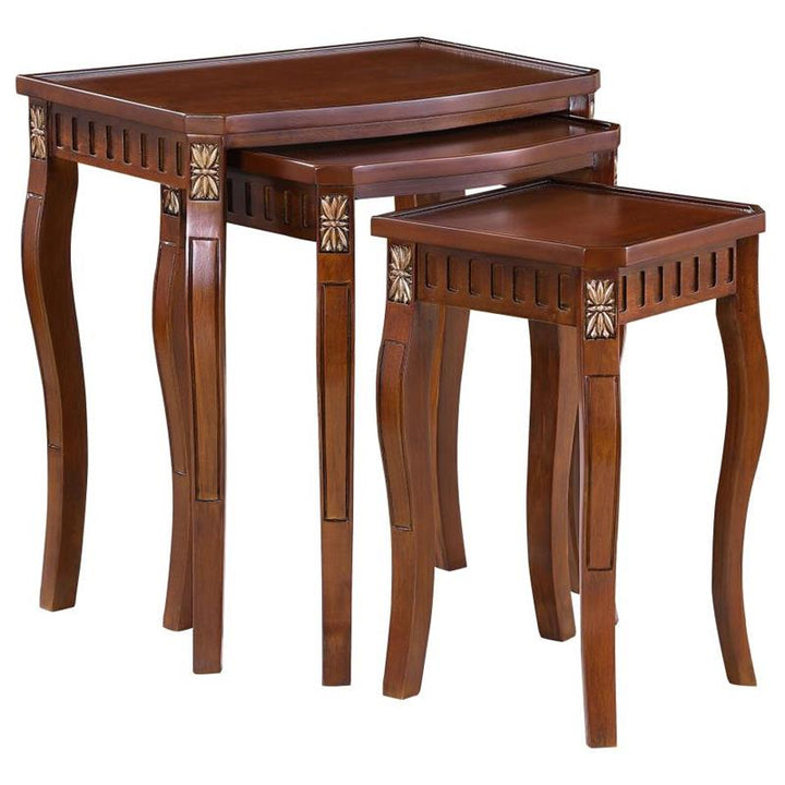 Daphne 3-piece Curved Leg Nesting Tables Warm Brown (901076)