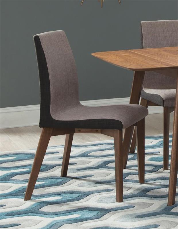 Redbridge Upholstered Side Chairs Grey and Natural Walnut (Set of 2) (106592)