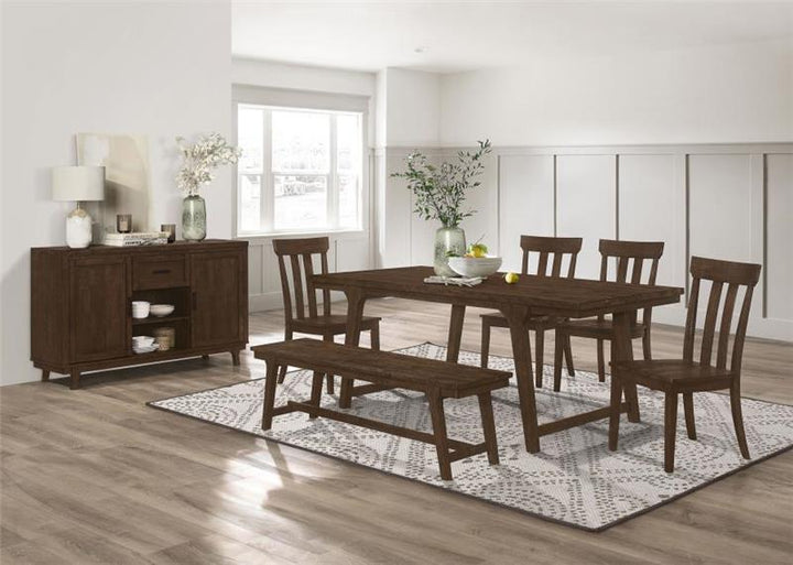 Reynolds Slat Back Dining Side Chair Brown Oak (Set of 2) (107592)