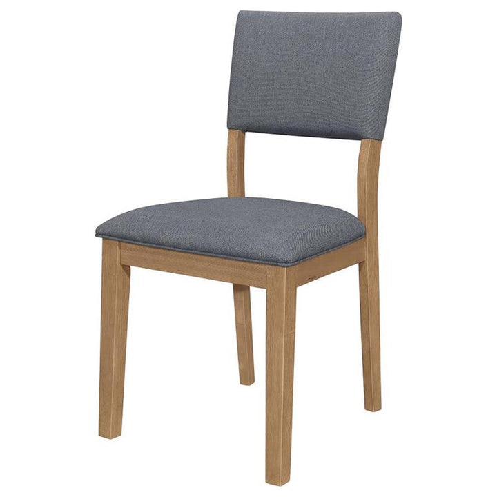 Sharon Open Back Padded Upholstered Dining Side Chair Blue and Brown (Set of 2) (104172)