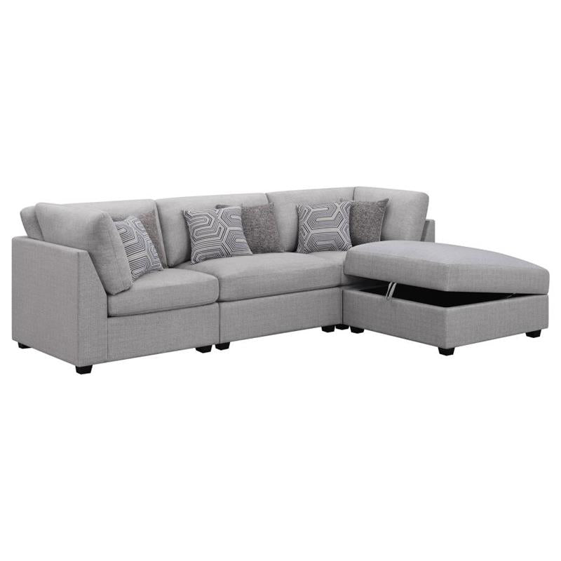 Cambria 4-piece Upholstered Modular Sectional Grey (551511-S4A)