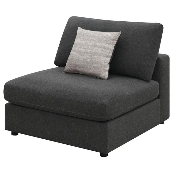 Serene Upholstered Armless Chair Charcoal (551324)