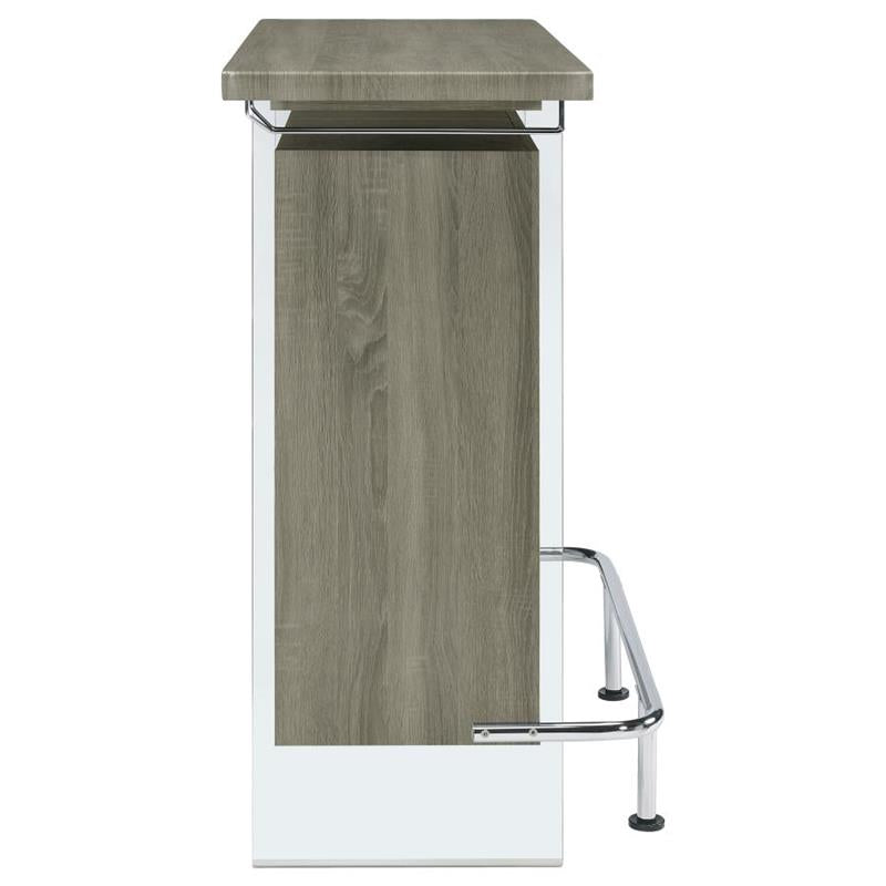 Acosta Rectangular Bar Unit with Footrest and Glass Side Panels (182631)