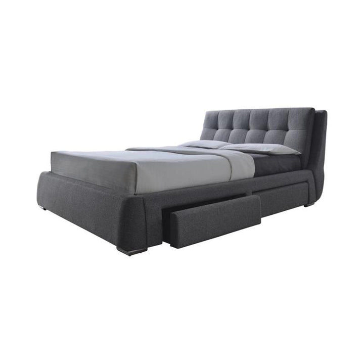 Fenbrook Eastern King Tufted Upholstered Storage Bed Grey (300523KE)