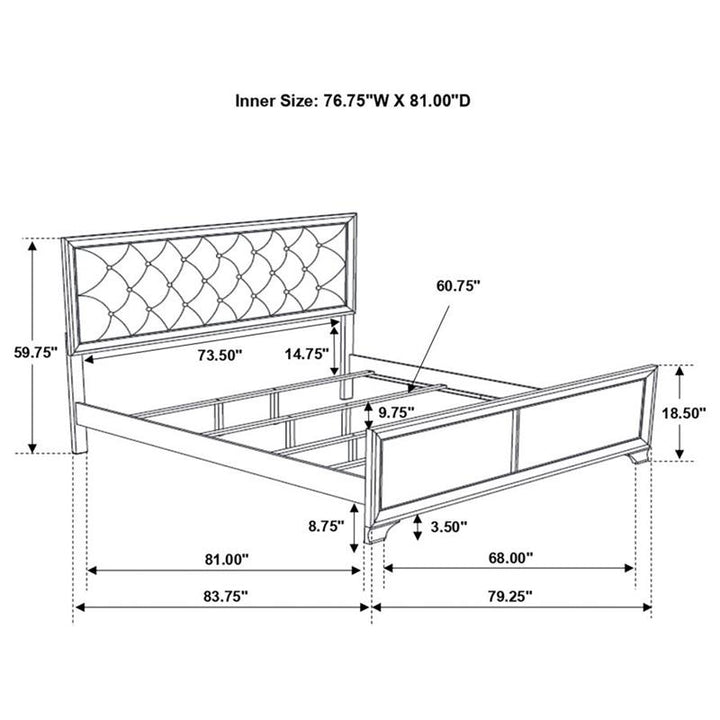 Beaumont Bedroom Set Metallic Champagne (205291KE-S4)