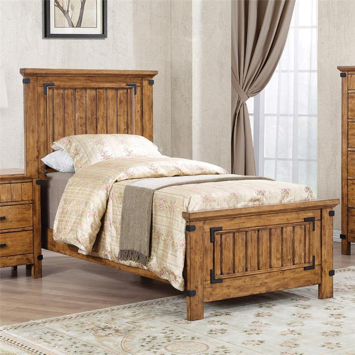 Brenner Twin Panel Bed Rustic Honey (205261T)