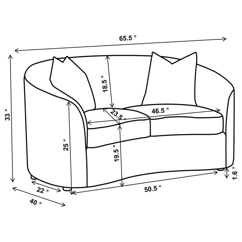 Rainn Upholstered Tight Back Loveseat Latte (509172)