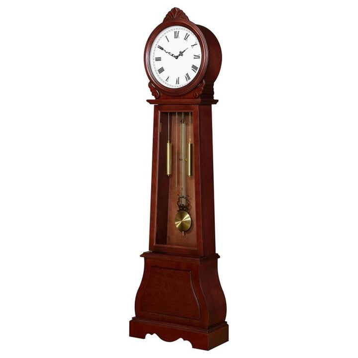 Narcissa Grandfather Clock with Chime Brown Red (900723)