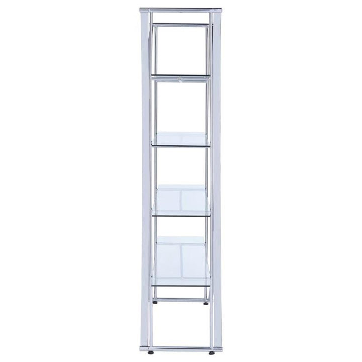 Larson 4-tier Bookcase Chrome and Clear (910050)