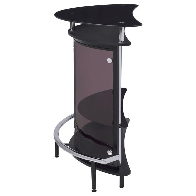 Amarillo 2-tier Bar Unit Black and Chrome (101065)