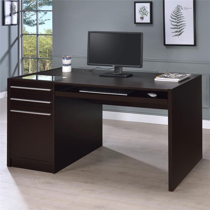 Halston 3-drawer Connect-it Office Desk Cappuccino (800982)