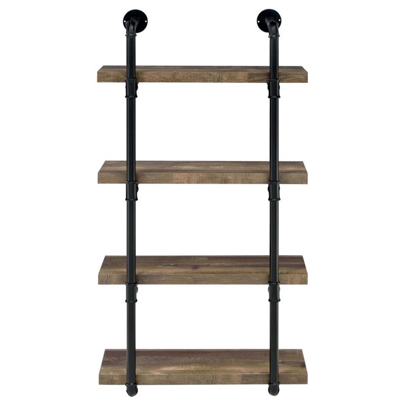 Elmcrest 24-inch Wall Shelf Black and Rustic Oak (804426)