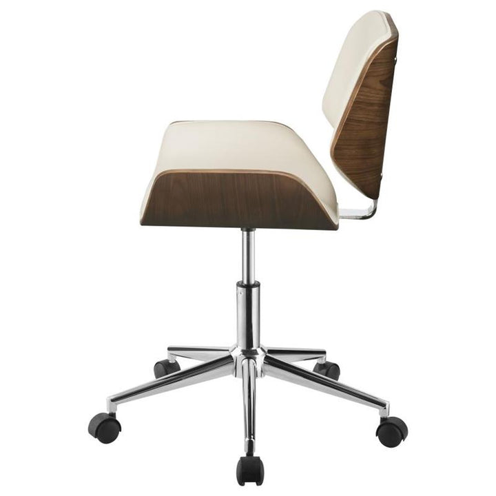 Addington Adjustable Height Office Chair Ecru and Chrome (800613)