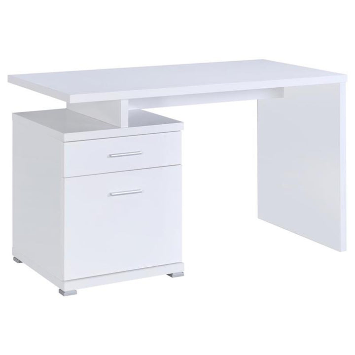 Irving 2-drawer Office Desk with Cabinet White (800110)