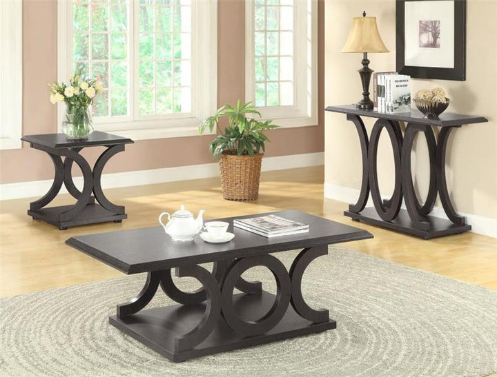 Shelly C-shaped Base End Table Cappuccino (703147)