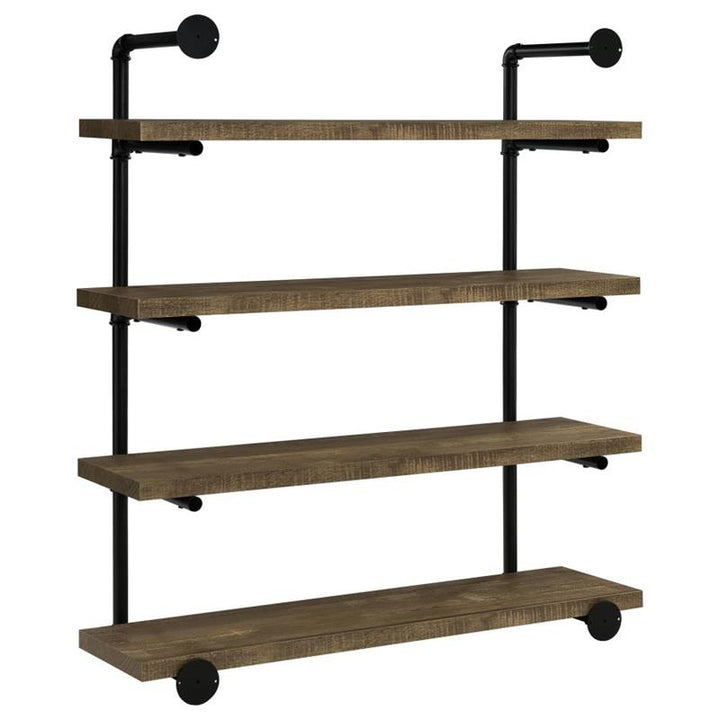 Elmcrest 40-inch Wall Shelf Black and Rustic Oak (804417)