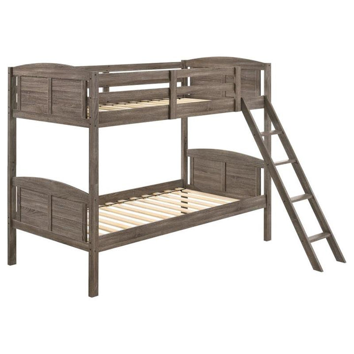 Flynn Twin Over Twin Bunk Bed Weathered Brown (400808)