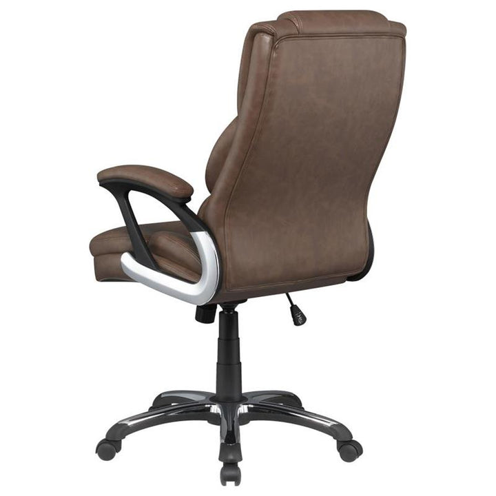 Nerris Adjustable Height Office Chair with Padded Arm Brown and Black (881184)