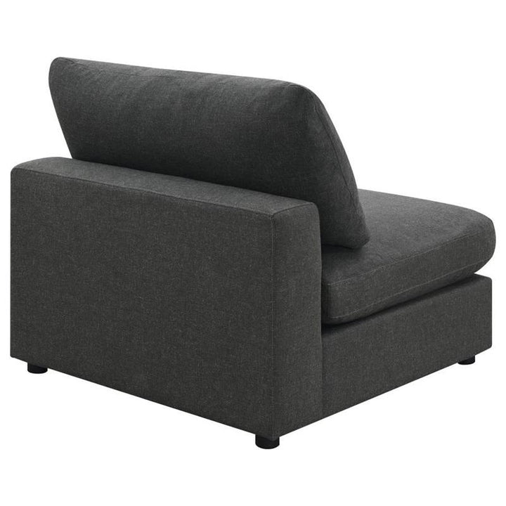 Serene Upholstered Armless Chair Charcoal (551324)