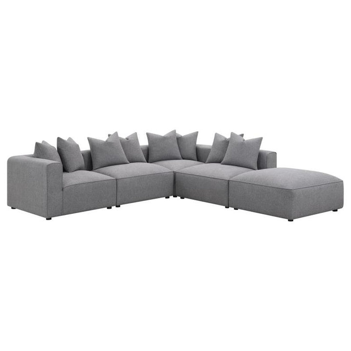 Jennifer Square Upholstered Ottoman Grey (551596)