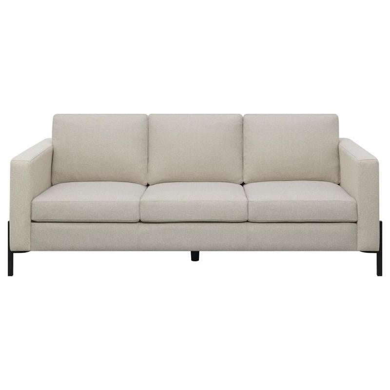 Tilly 2-piece Upholstered Track Arms Sofa Set Oatmeal (509901-S2)