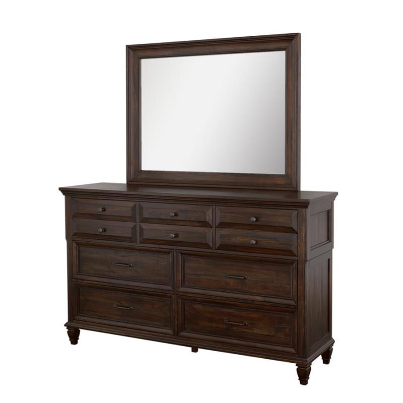 Avenue Rectangle Dresser Mirror Weathered Burnished Brown (223034)