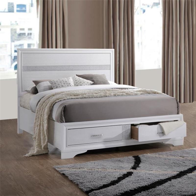 Miranda California King 2-drawer Storage Bed White (205111KW)