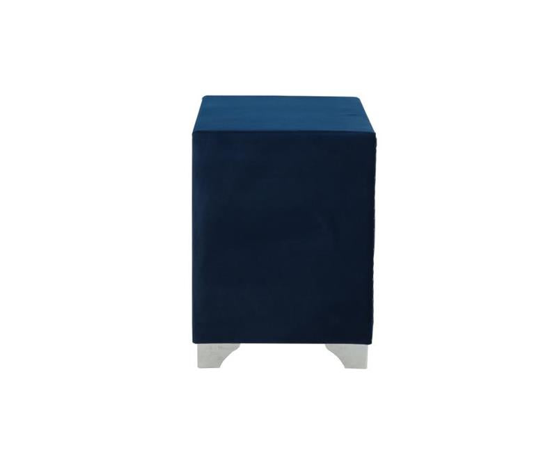 Melody 2-drawer Upholstered Nightstand Pacific Blue (223372)