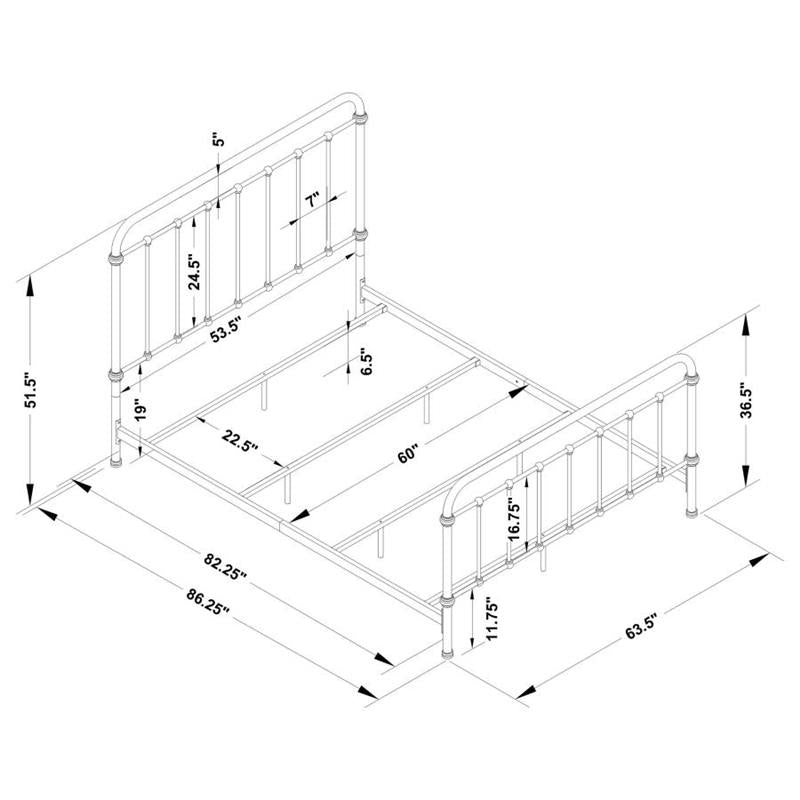 Livingston Queen Panel Metal Bed Dark Bronze (300399Q)