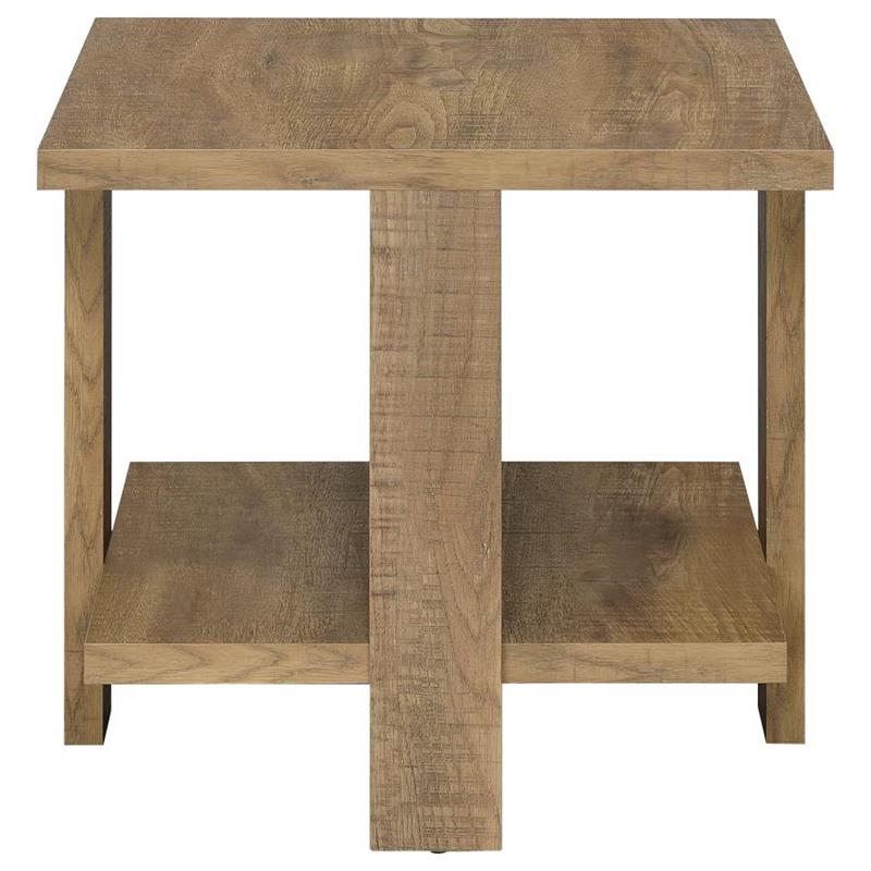 Dawn Square Engineered Wood End Table With Shelf Mango (707717)