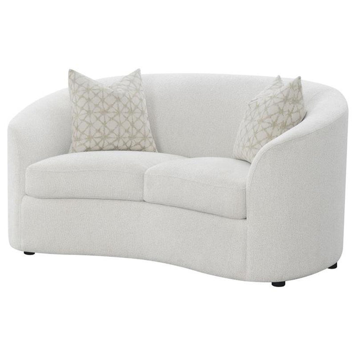 Rainn Upholstered Tight Back Loveseat Latte (509172)