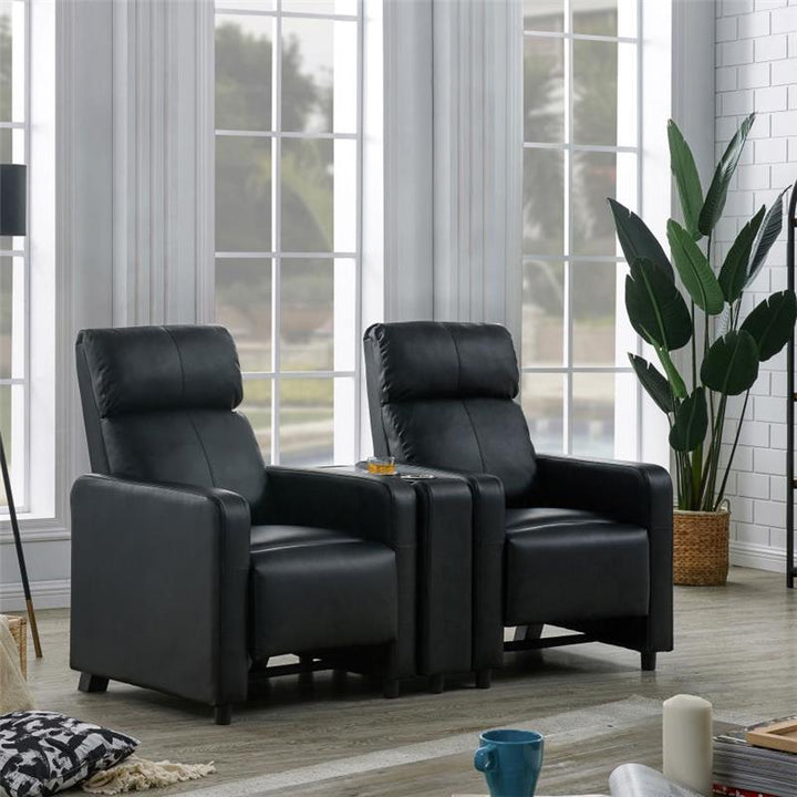 Toohey Home Theater Push Back Recliner Black (600181)